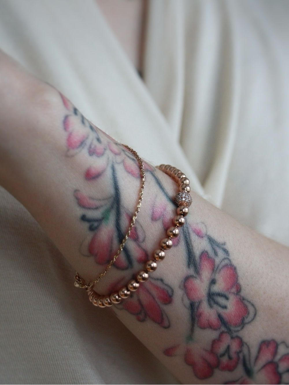Pandora Beads & Pavé Rose Gold Plated Bracelet